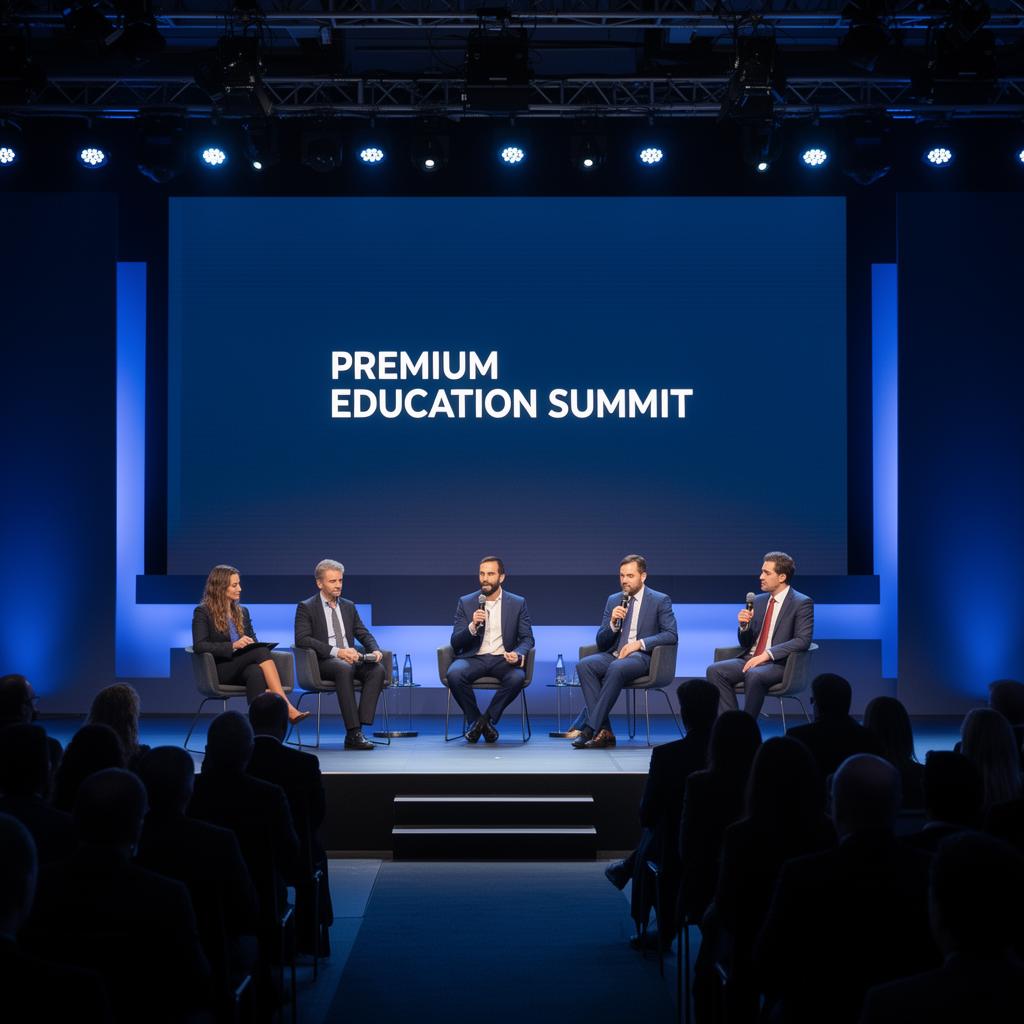 Education leaders on stage in a panel discussion